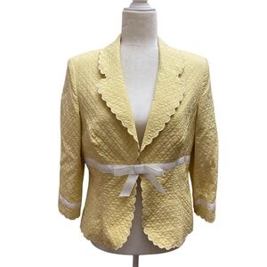 Shoshanna Womens Butter Yellow Quilted Cottage Style Jacket